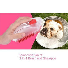 Load image into Gallery viewer, 2-in-1 Dog Bathing Massage Brush &amp; Shampoo Dispenser for Dogs and Cats

